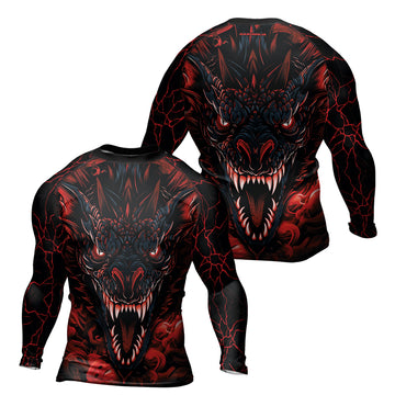 Rashninja Dragon Red Men's Long Sleeve Rash Guard
