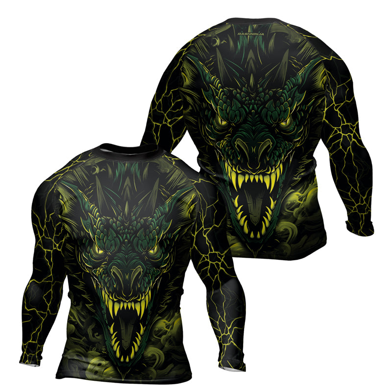 Rashninja Dragon Green Men's Long Sleeve Rash Guard