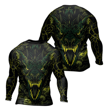 Rashninja Dragon Green Men's Long Sleeve Rash Guard