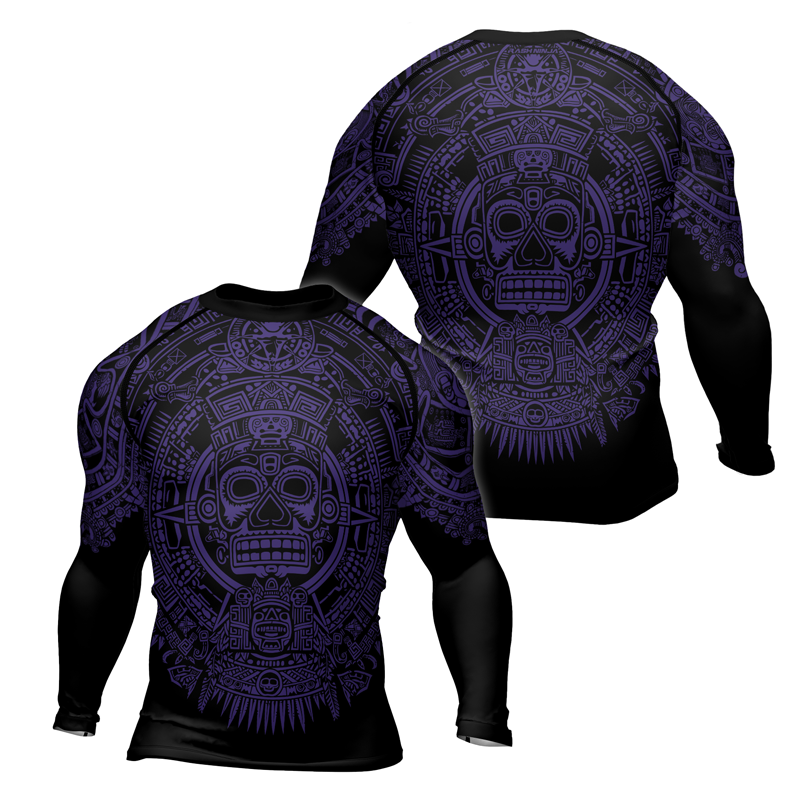 Rashninja Aztec Sun Stone Ranked Men's Long Sleeve Rash Guard