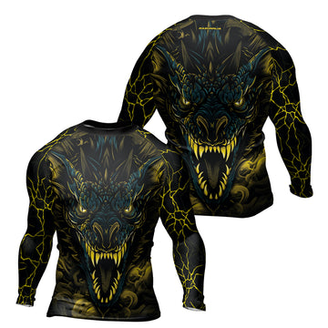 Rashninja Dragon Yellow Men's Long Sleeve Rash Guard