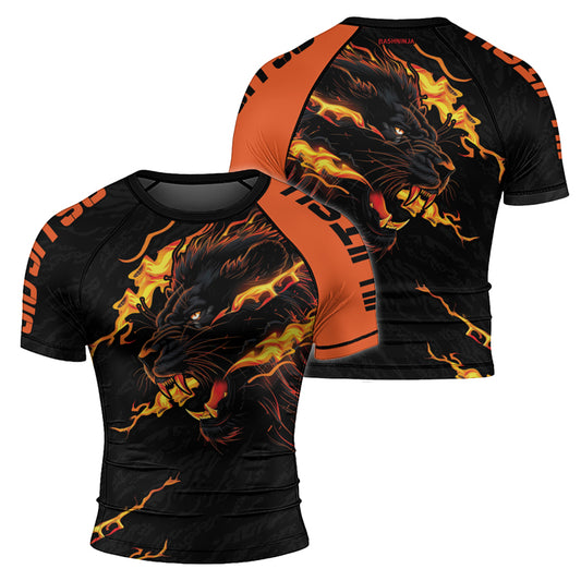 Rashninja Regal Roar Men's Short Sleeve Rash Guard | Lion Fightwear