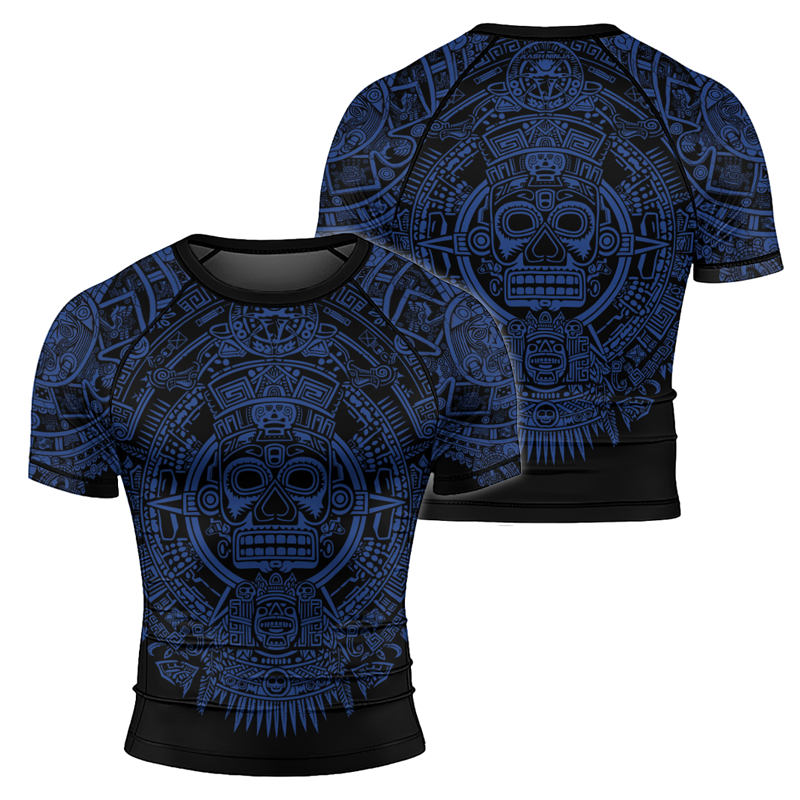 Rashninja Aztec Sun Stone Ranked Men's Short Sleeve Rash Guard