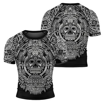 Rashninja Aztec Sun Stone Ranked Men's Short Sleeve Rash Guard