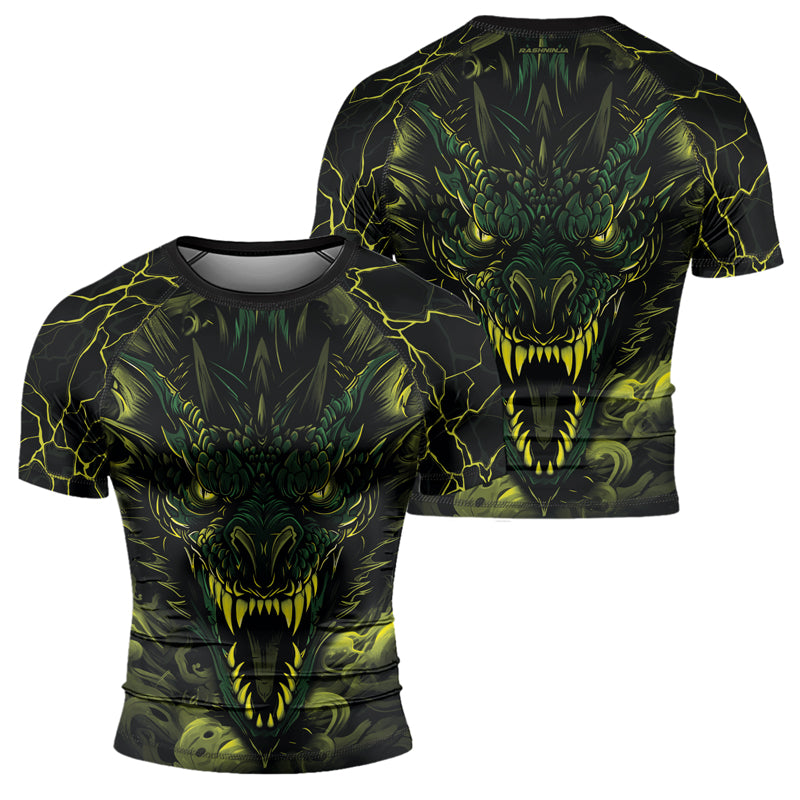 Rashninja Dragon Green Men's Short Sleeve Rash Guard