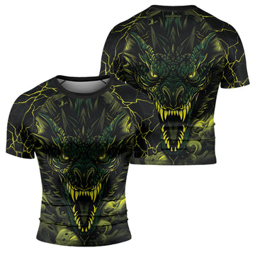 Rashninja Dragon Green Men's Short Sleeve Rash Guard