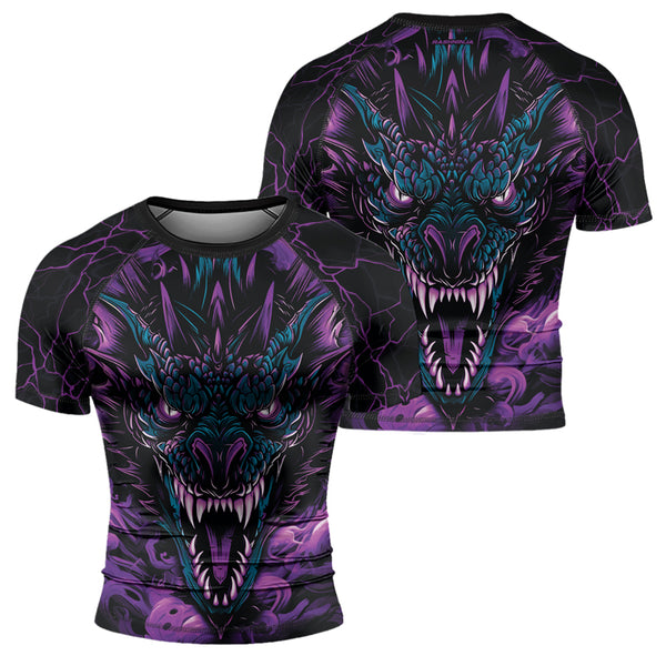 Rashninja Dragon Purple Men's Short Sleeve Rash Guard | Fightwear