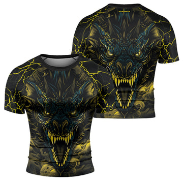 Rashninja Dragon Yellow Men's Short Sleeve Rash Guard