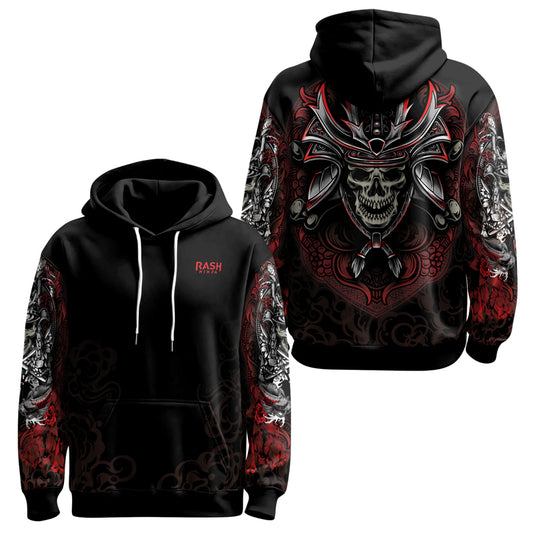 Rashninja Mystic Skull Samurai AOP Hoodie | Japanese Samurai Hoodie