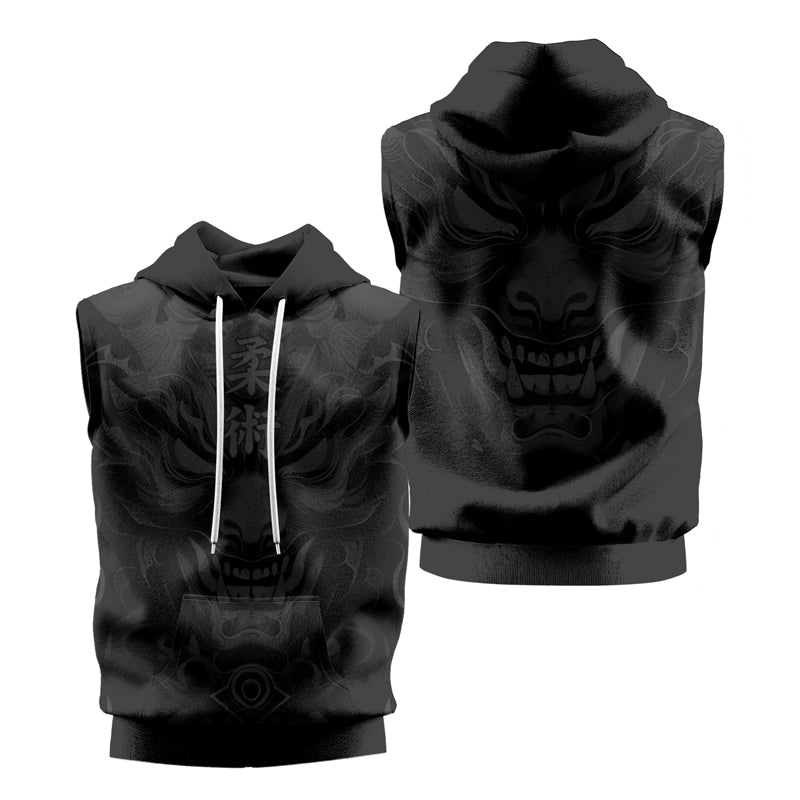 Rashninja Oni Fury Sleeveless Hoodie | Muay Thai Sleeveless Hoodie