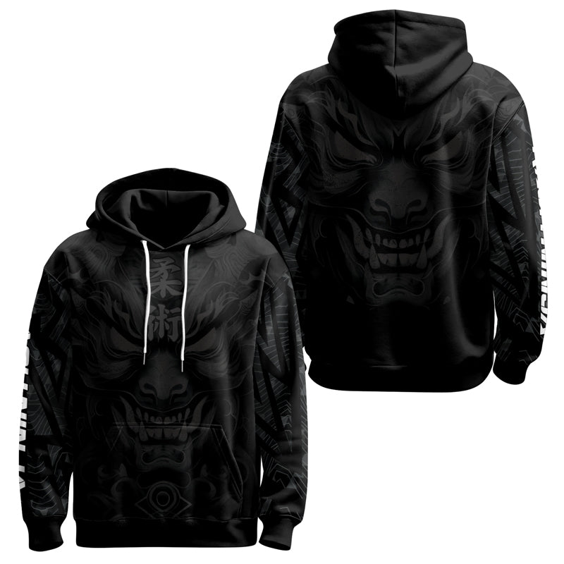 Rashninja Oni Fury AOP Hoodie | Japanese Samurai Hoodie | Samurai