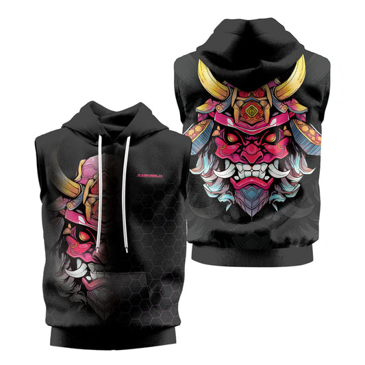 Rashninja Fear the Oni Sleeveless Hoodie | Muay Thai Sleeveless Hoodie