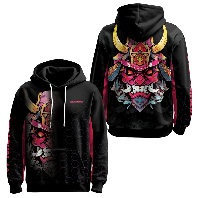 Rashninja Fear the Oni AOP Hoodie | Japanese Samurai Hoodie | Samurai