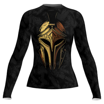 Rashninja Spartan Golden Helm Women's Long Sleeve Rash Guard