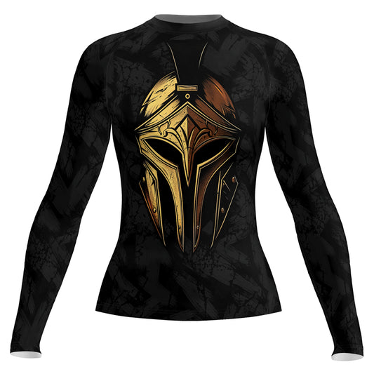 Rashninja Spartan Golden Helm Women's Long Sleeve Rash Guard