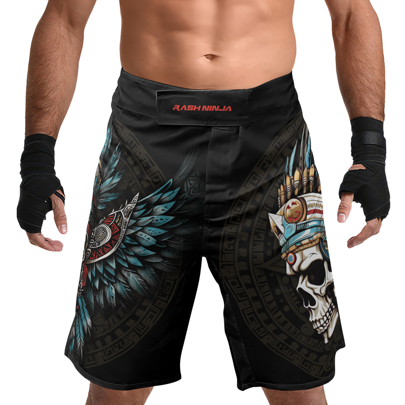 Rashninja Aztec High Chief Skull Men's Fight Shorts