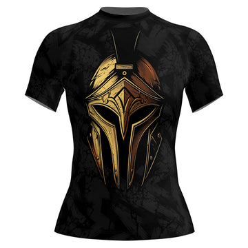 Rashninja Spartan Golden Helm Women's Short Sleeve Rash Guard