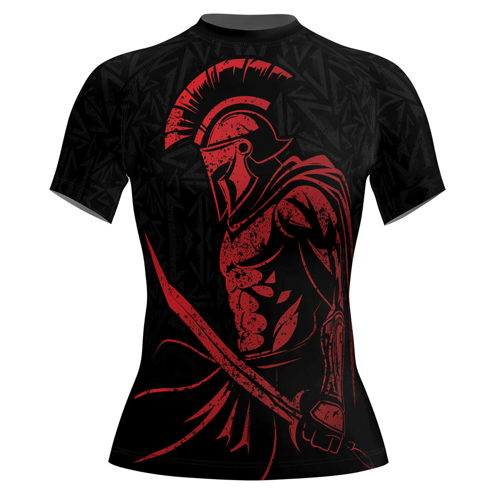 Rashninja Spartan Red Shield Women's Short Sleeve Rash Guard