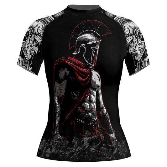Rashninja Spartan Warrior Crest Women's Short Sleeve Rash Guard