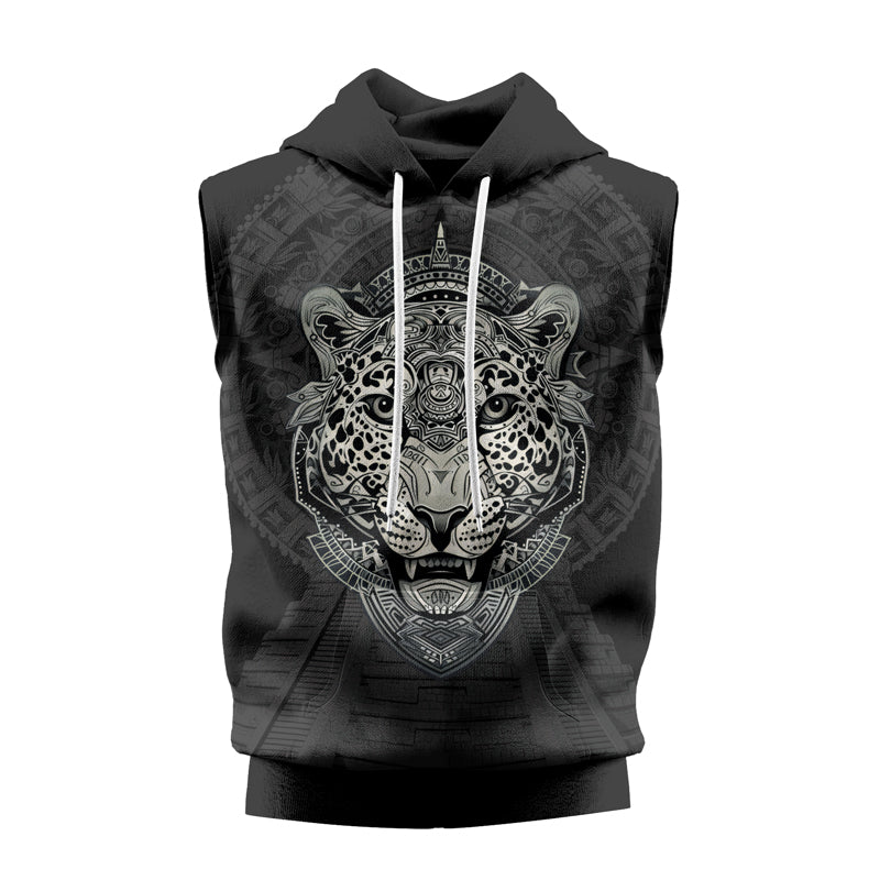 Rashninja Aztec Hunting Jaguar Sleeveless Hoodie | Sleeveless Hoodie