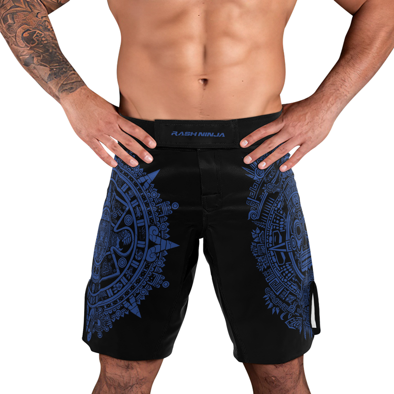 Rashninja Aztec Sun Stone Ranked Men's Fight Shorts