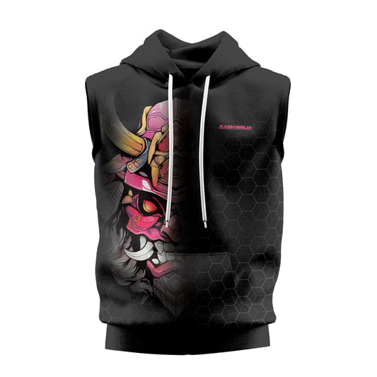 Rashninja Fear the Oni Sleeveless Hoodie | Muay Thai Sleeveless Hoodie