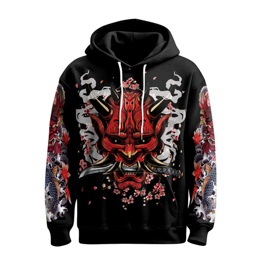 Rashninja The Oni Demon AOP Hoodie | Japanese Samurai Style Hoodie