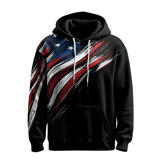 Rashninja Patriotic USA Flag AOP Hoodie | Patriotic Hooded Sweatshirt