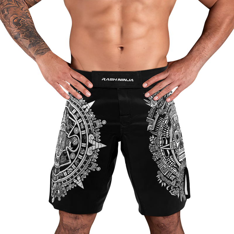 Rashninja Aztec Sun Stone Ranked Men's Fight Shorts