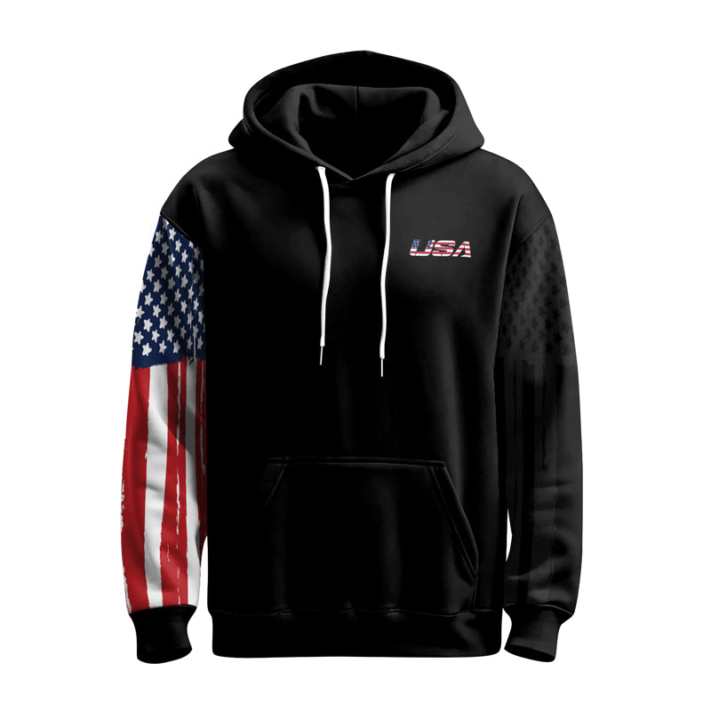 Rashninja American Flag AOP Hoodie | Patriotic Hooded Sweatshirt