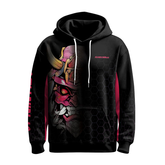 Rashninja Fear the Oni AOP Hoodie | Japanese Samurai Hoodie | Samurai