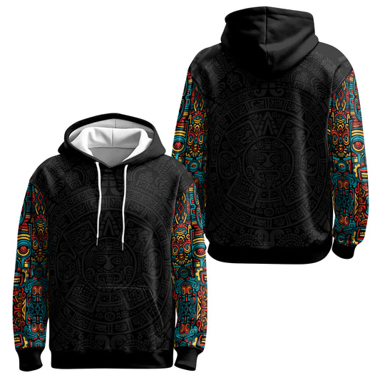 Rashninja Aztec Tribal Pattern AOP Hoodie