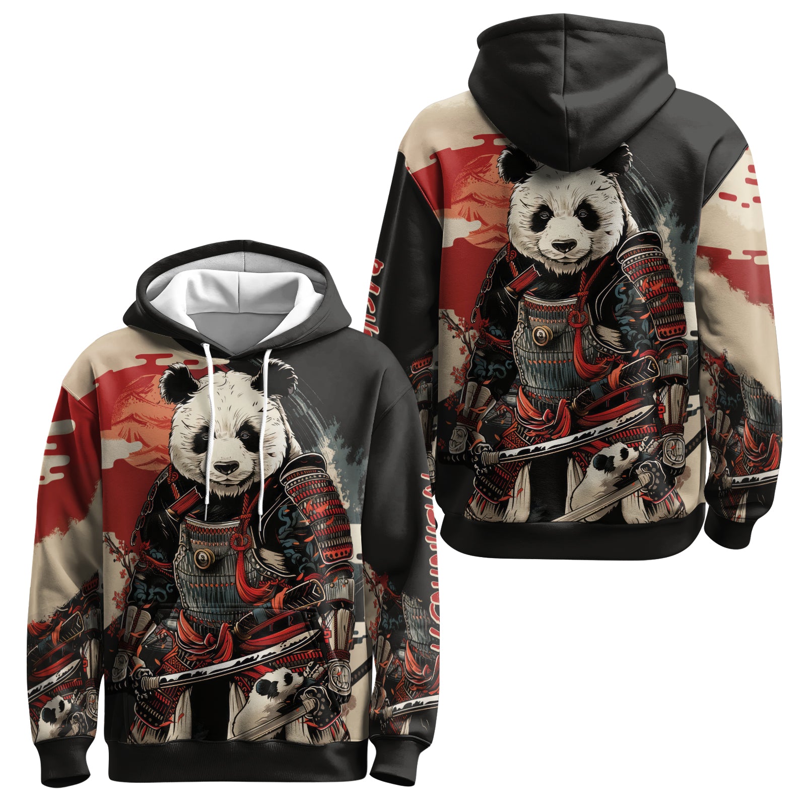 Rashninja Panda Samurai Warrior AOP Hoodie