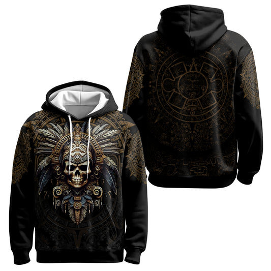 Rashninja Aztec Tribe Headman Skull AOP Hoodie