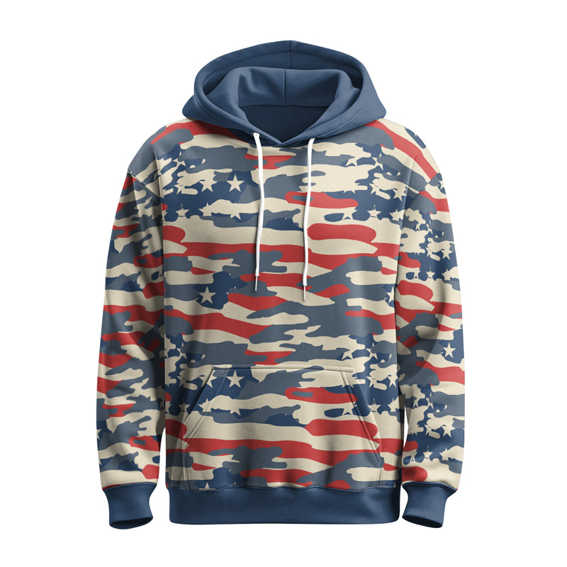 Rashninja American Camouflage AOP Hoodie | American Flag Hoodies