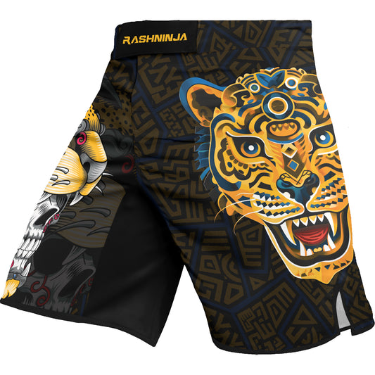 Rashninja Aztec Tribal Jaguar Men's Fight Shorts