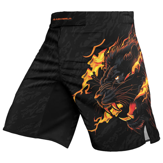 Rashninja Regal Roar Men's Fight Shorts | Lion Compression Shorts