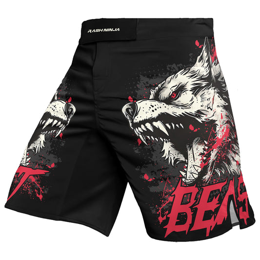 Rashninja Wolf Tribal Spirit Men's Fight Shorts

