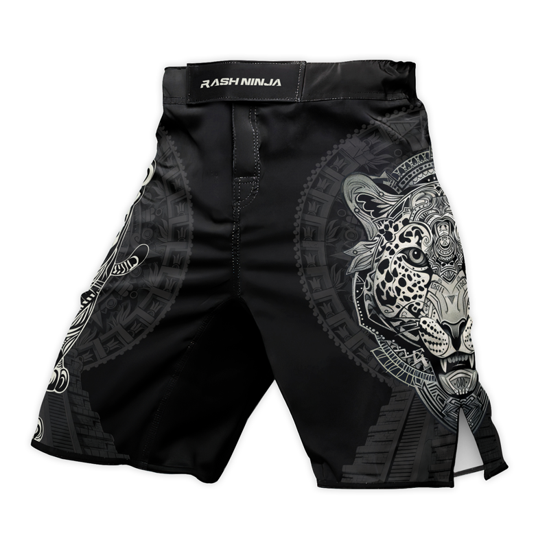 Rashninja Aztec Hunting Jaguar Men's Fight Shorts