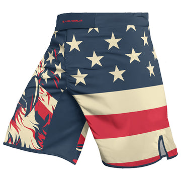 Rashninja Patriotic Eagle Flames Men's Fight Shorts