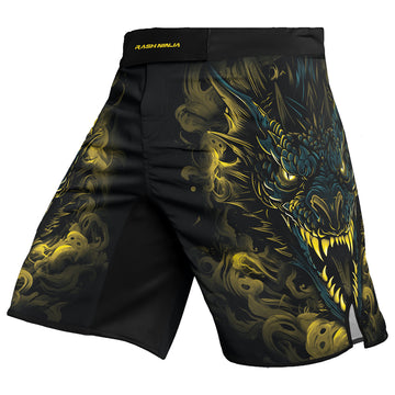 Rashninja Dragon Yellow Men's Fight Shorts