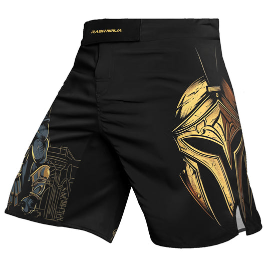 Rashninja Spartan Golden Helm Men's Fight Shorts
