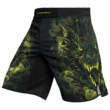 Rashninja Dragon Green Men's Fight Shorts