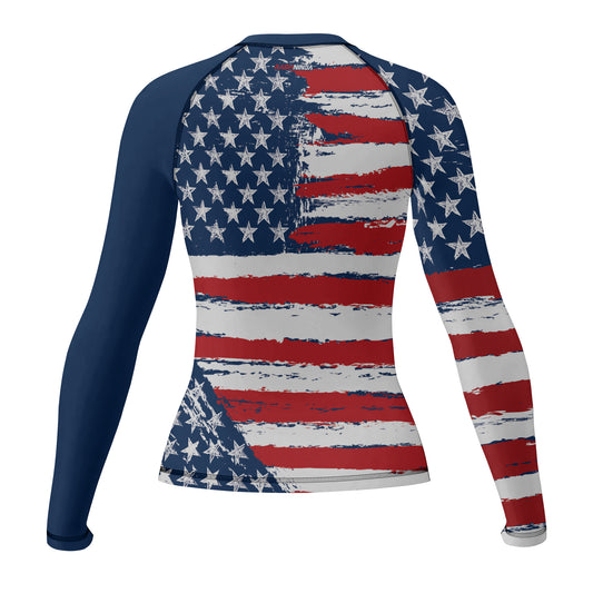 Rashninja Flag of the United States Women's Long Sleeve Rash Guard