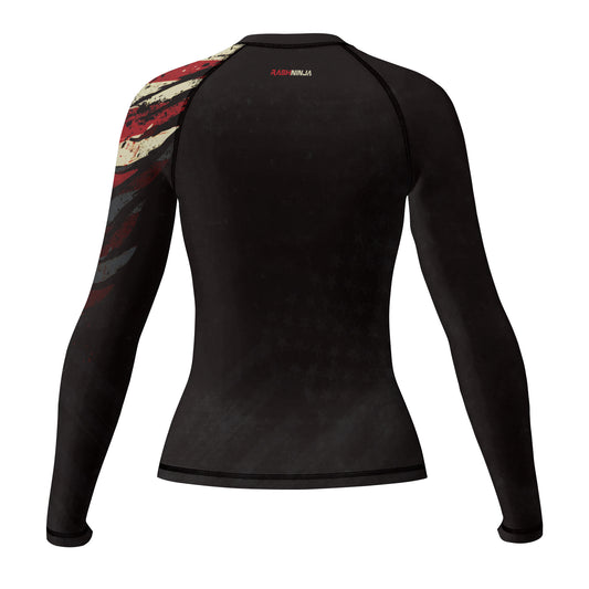 Rashninja Eagle American Flag Women's Long Sleeve Rash Guard