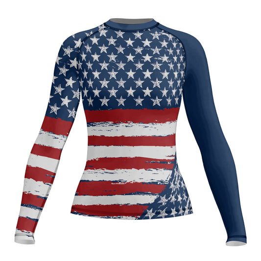 Rashninja Flag of the United States Women's Long Sleeve Rash Guard