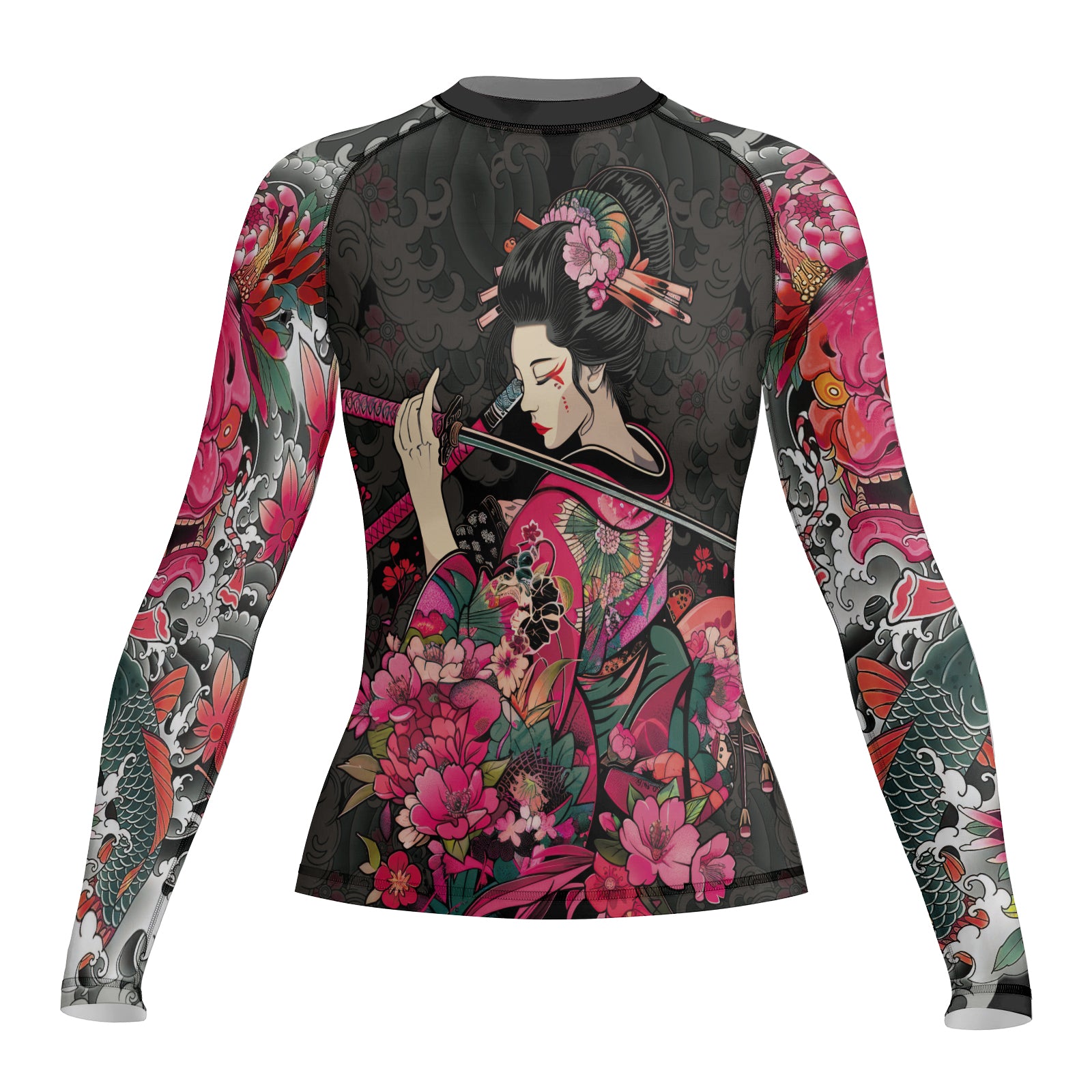 Rashninja Geisha Warrior Bloom Women's Long Sleeve Rash Guard