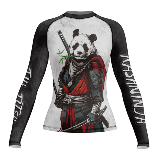 Rashninja Mystic Warrior Panda Samurai Women's Long Sleeve Rash Guard