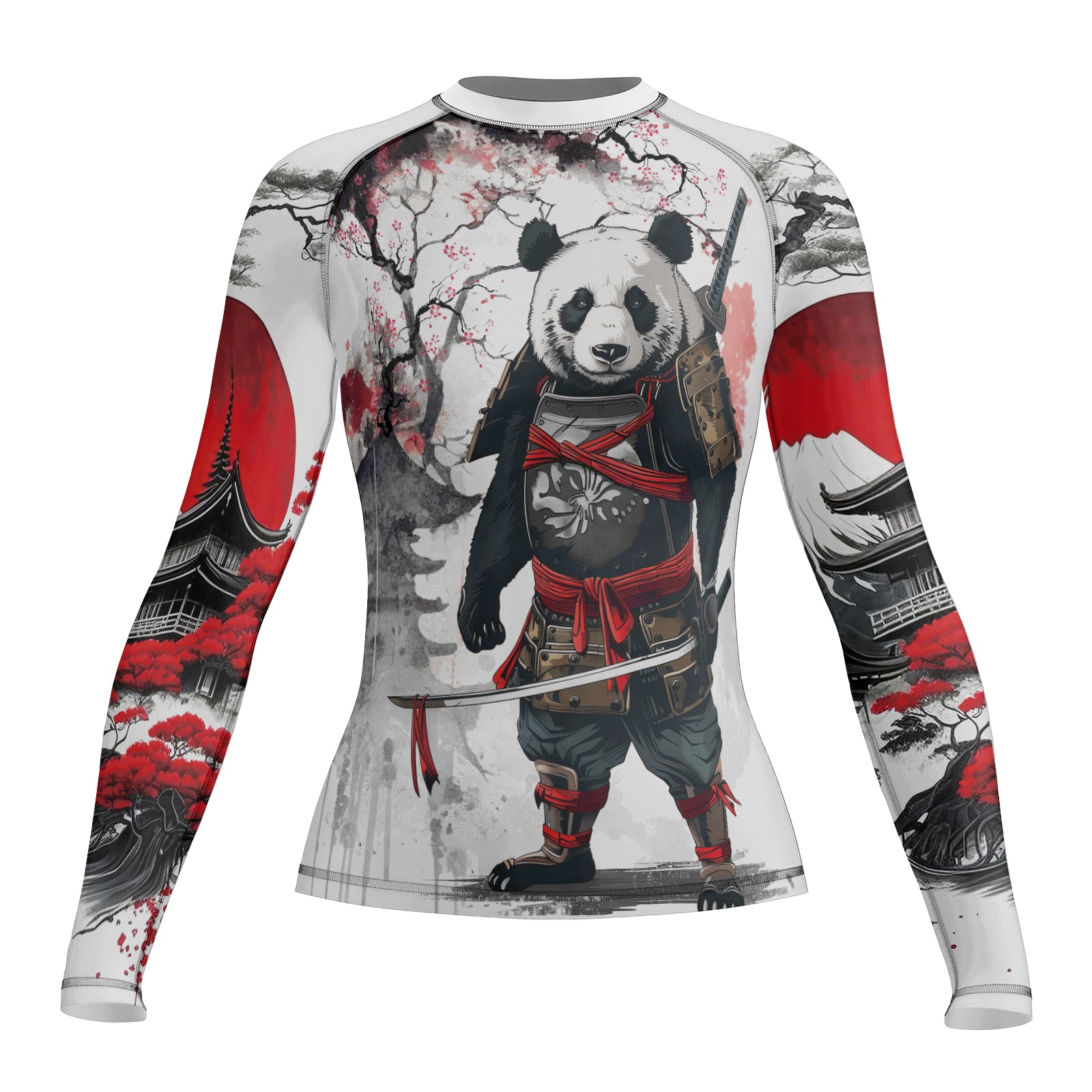 Rashninja Samurai Panda Warrior Women's Long Sleeve Rash Guard