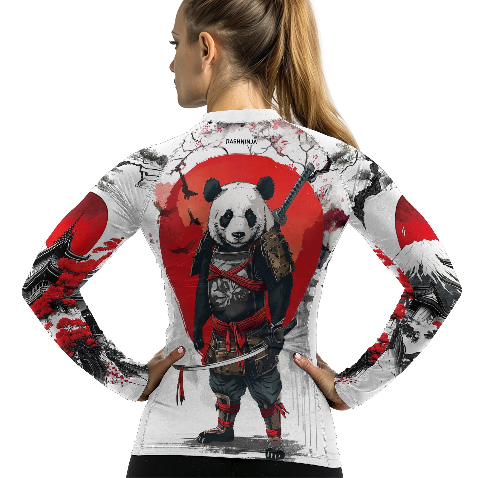 Rashninja Samurai Panda Warrior Women's Long Sleeve Rash Guard